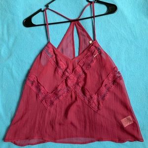 See-thru raspberry tank from urban outfitters